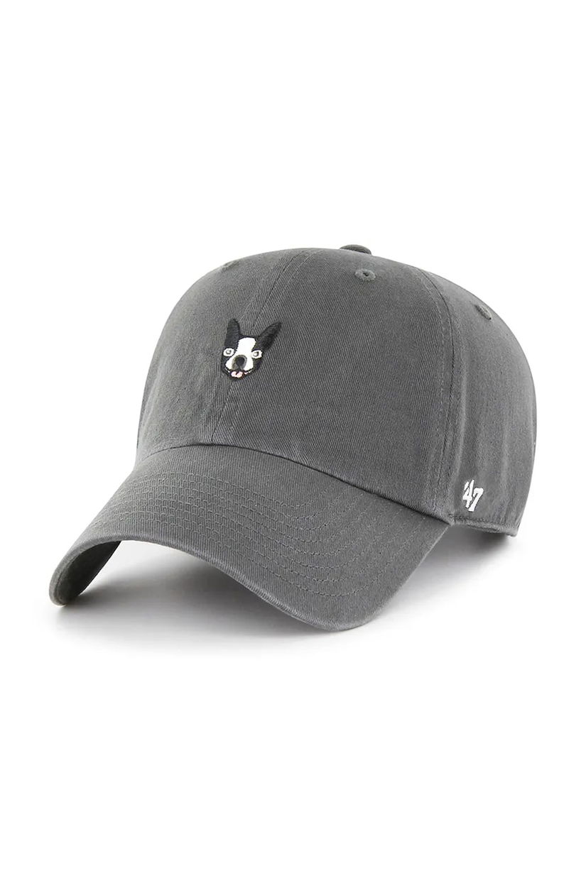 47 brand șapcă de baseball din bumbac Dog Base Runner Icon culoarea gri, neted, XX-BSRIC284GWS-CCB