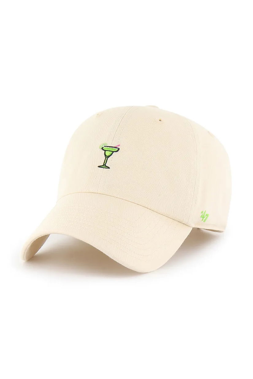 47 brand șapcă de baseball din bumbac Cocktail Base Runner Icon culoarea bej, neted, XX-BSRIC1410GWS-NT
