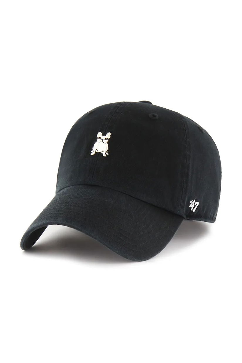 47 brand șapcă de baseball din bumbac Dog Base Runner Icon culoarea negru, neted, XX-BSRIC284GWS-BK05