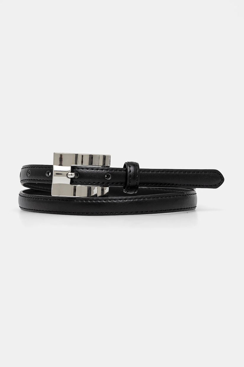 Answear Lab curea de piele femei, culoarea negru