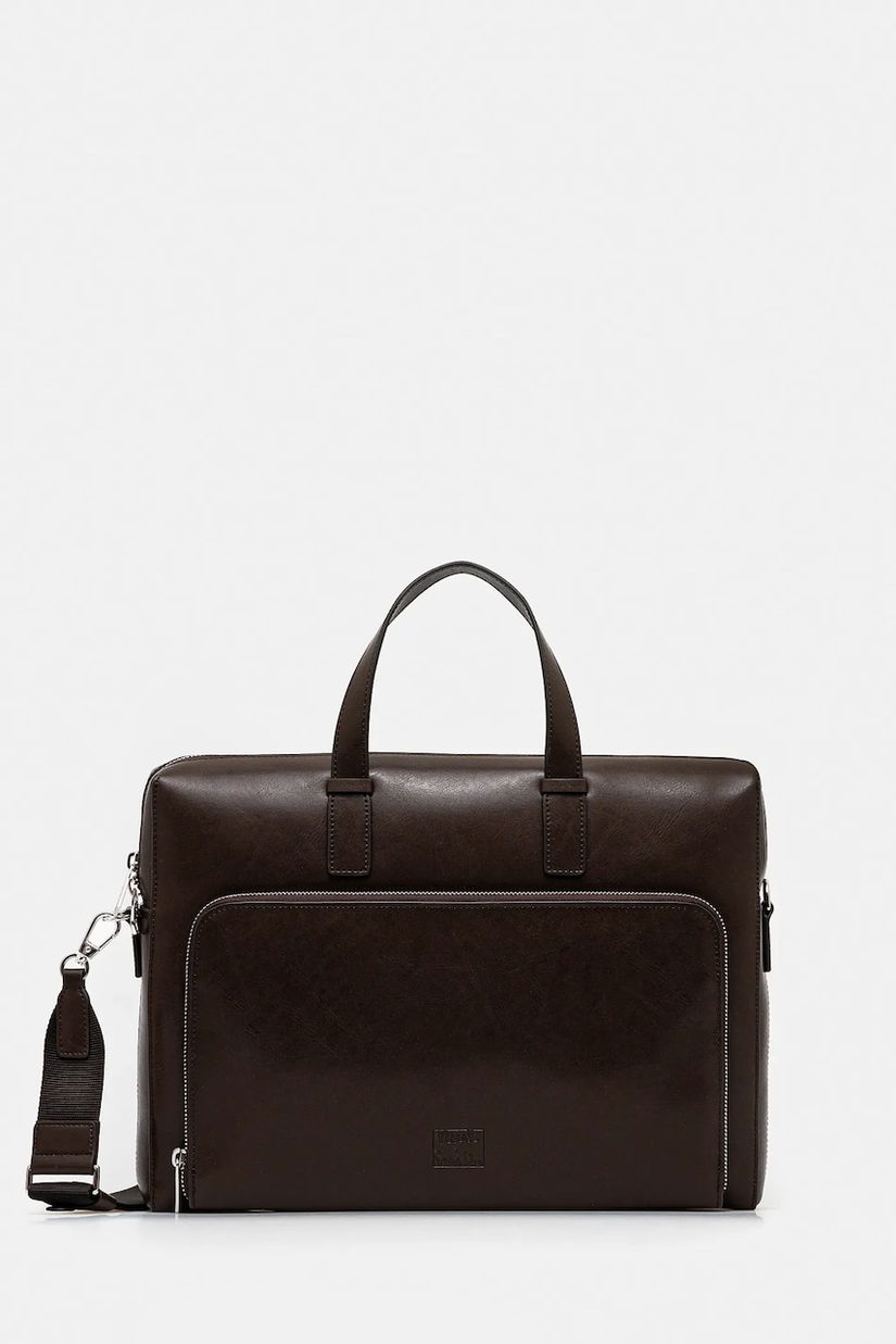 Paul Smith geantă pentru laptop din piele culoarea maro, M1A-8082-PSOFTL
