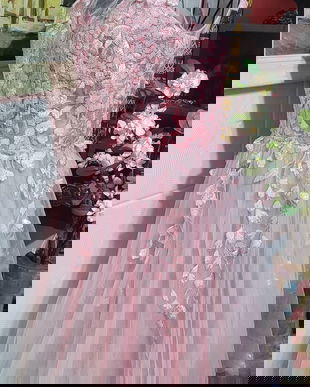 Rochie tull cu broderie