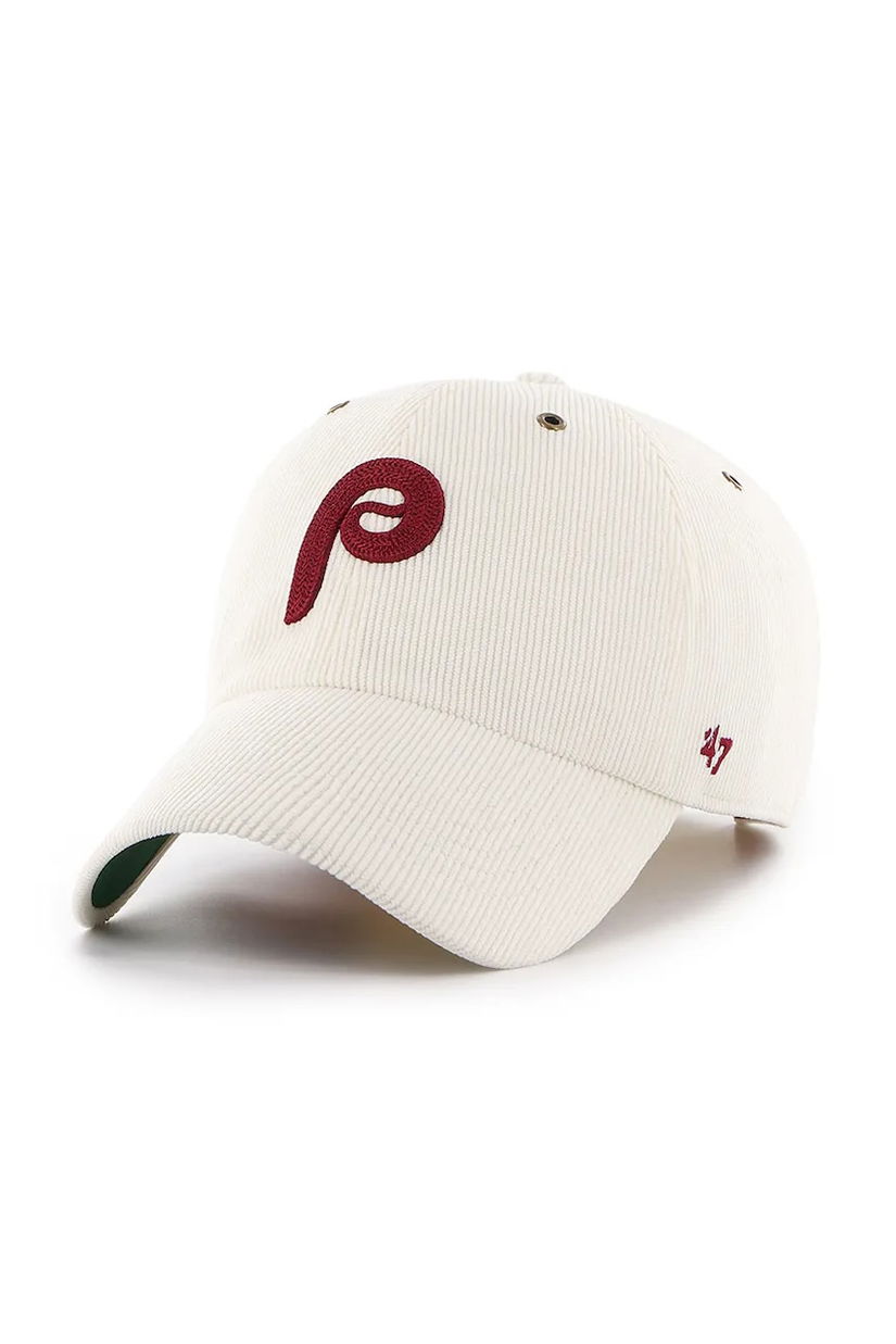 47 brand șapcă MLB Philadelphia Phillies culoarea bej, cu imprimeu, B-TCDCU19IWS-SS