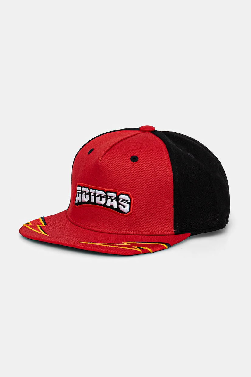 adidas Originals șapcă FLATBRIM CAP culoarea rosu, cu imprimeu, JW3989
