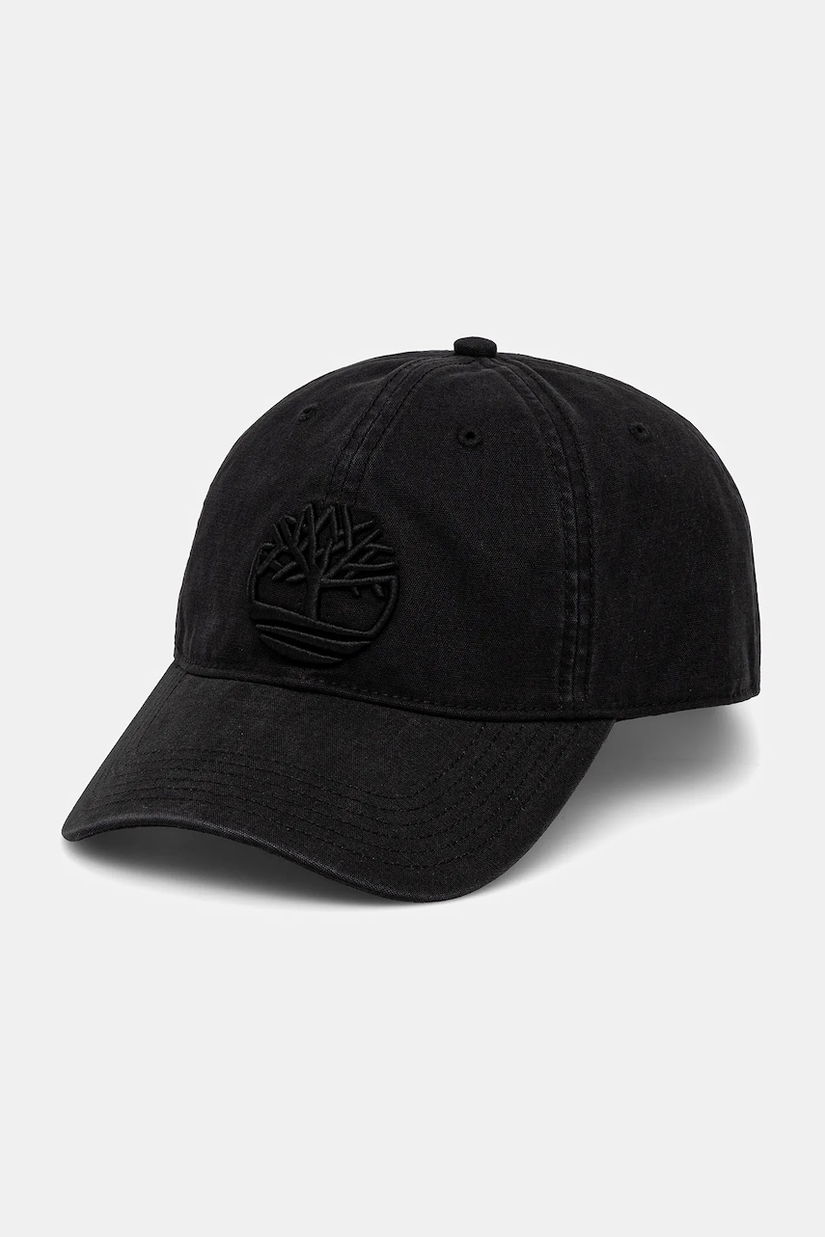 Timberland șapcă de baseball din bumbac culoarea negru, cu imprimeu, TB0A61UJ0011