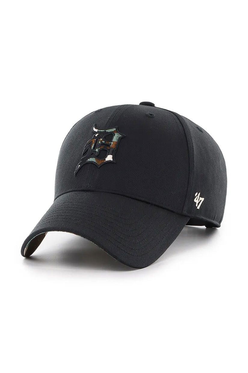 47 brand șapcă de baseball din bumbac MLB Detroit Tigers culoarea negru, cu imprimeu, B-DGTSM09CTP-BK
