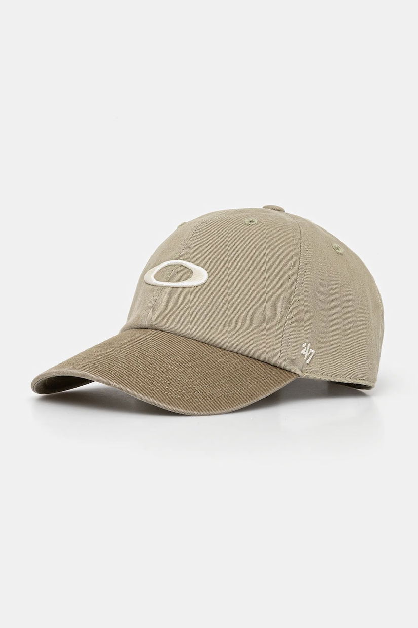 Oakley șapcă de baseball din bumbac culoarea verde, uni, FOS901220