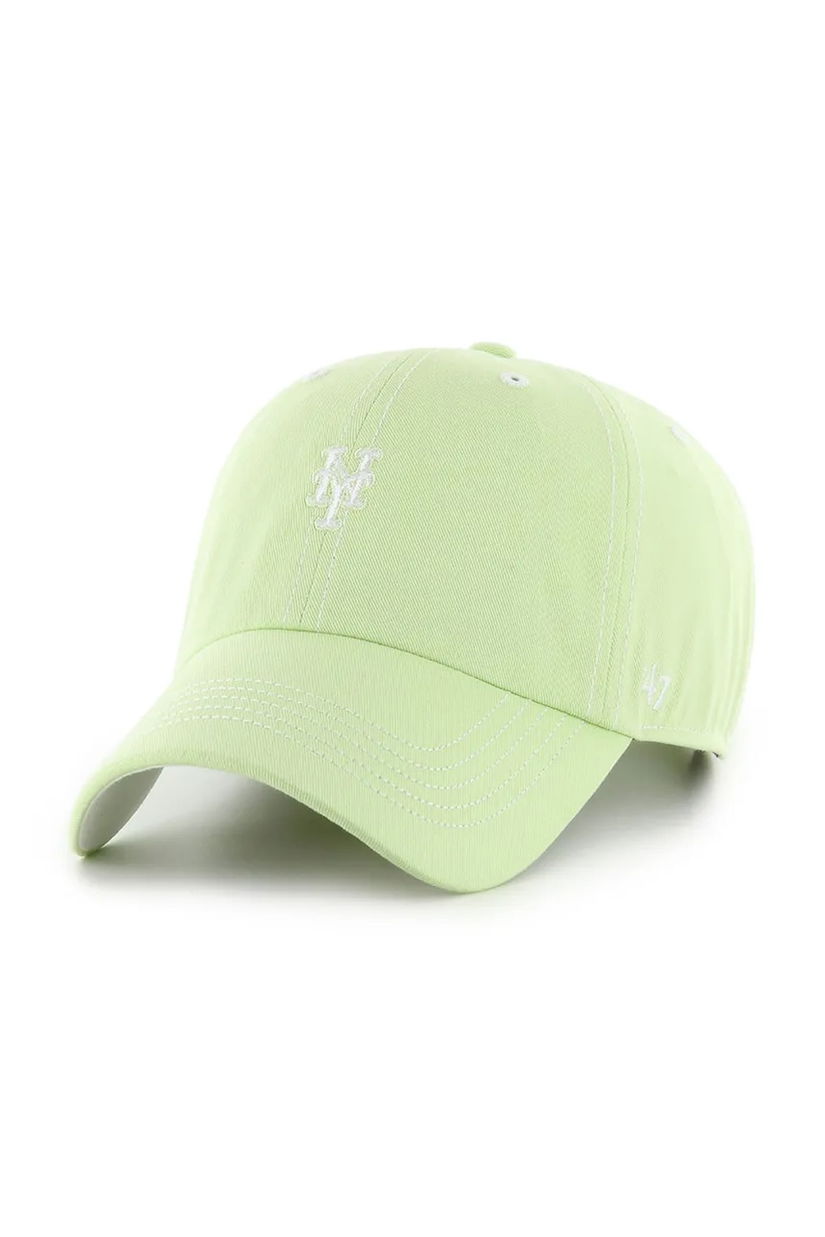 47 brand șapcă de baseball din bumbac MLB New York Mets culoarea verde, uni, B-CSBCU16GWS-F1