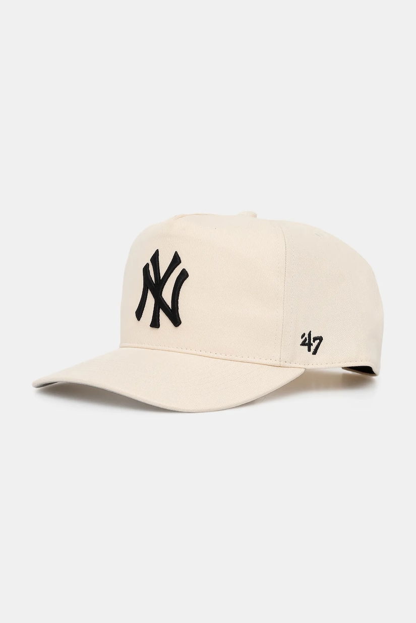47 brand șapcă de baseball din bumbac MLB New York Yankees culoarea bej, uni, B-FHTCH17GWP-NTA