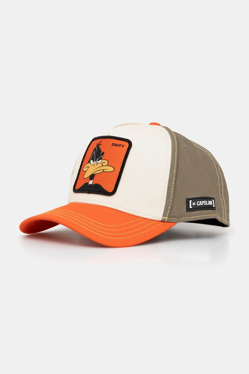 Capslab șapcă de baseball din bumbac x Looney Tunes culoarea portocaliu, cu imprimeu, CL/LOO11/1/CT/DAF