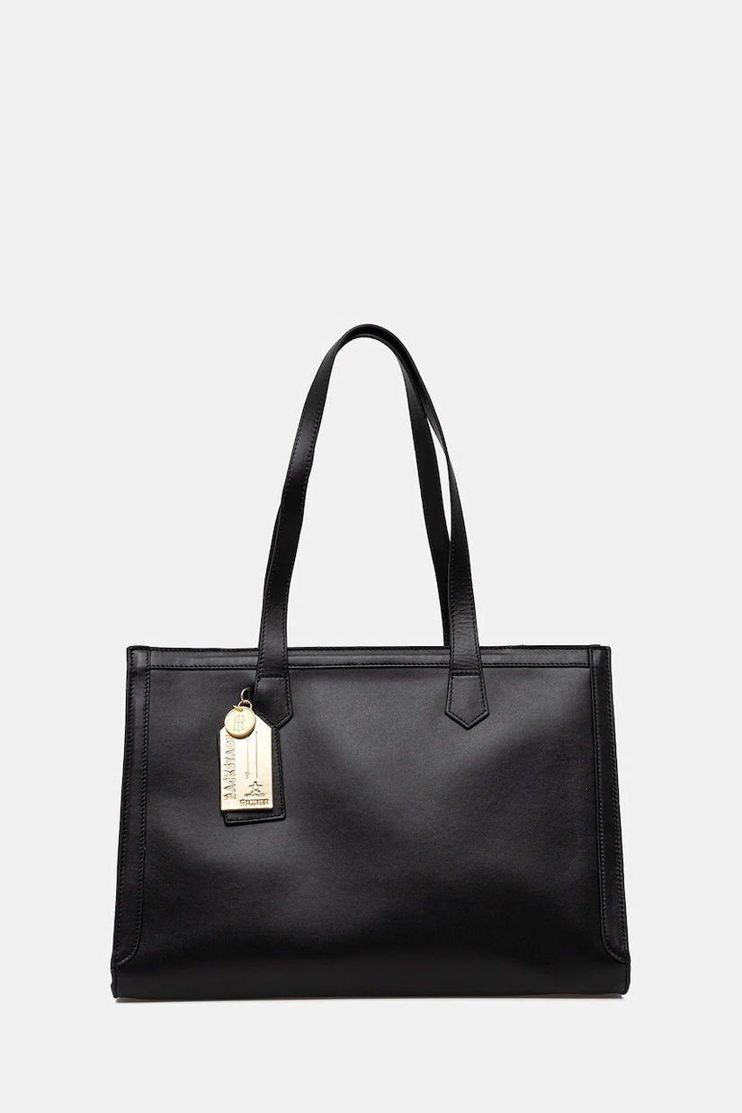 Francomina  geantă de piele culoarea negru, FB25SBA001L41901