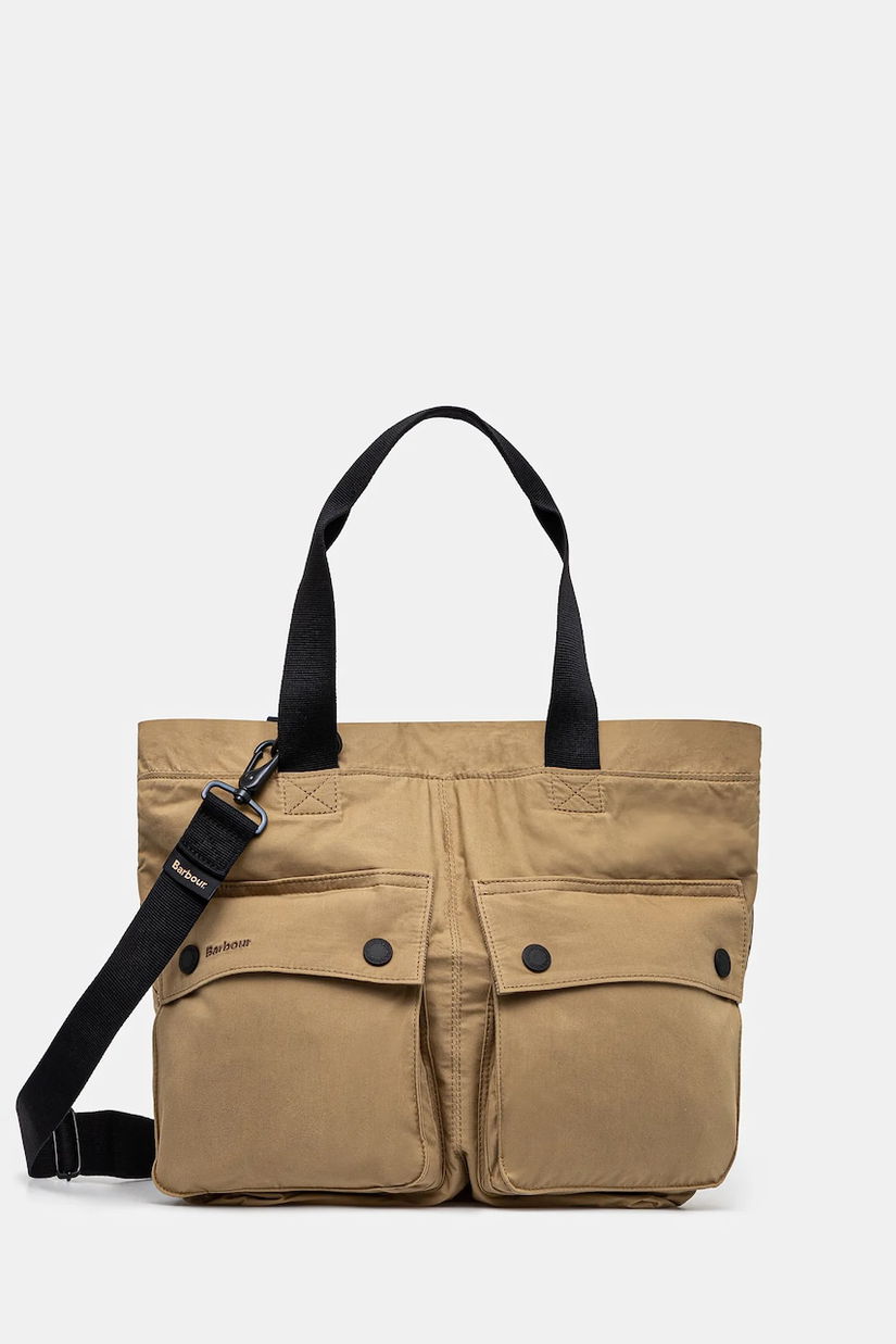 Barbour geantă de bumbac Barbour Transport Carry All Tote Bag culoarea verde, UBA0744