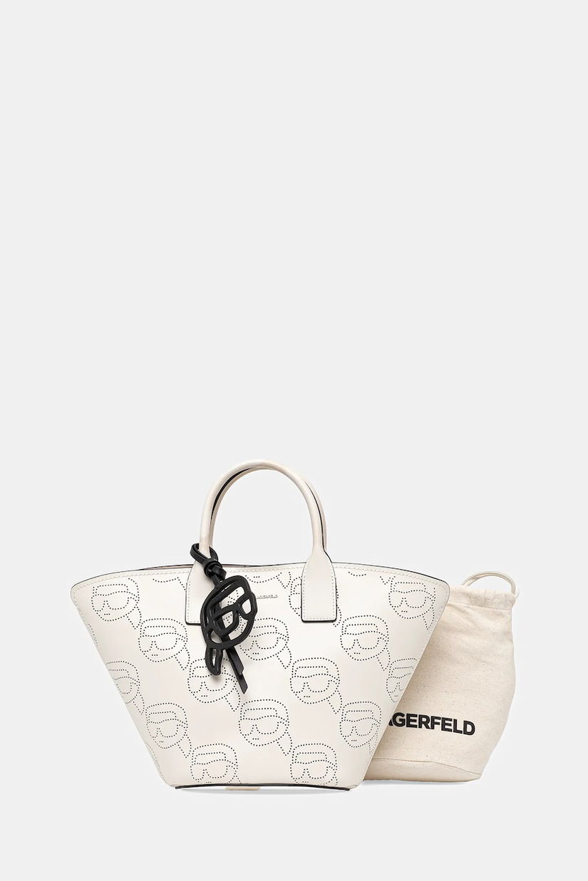 Karl Lagerfeld geantă de piele culoarea bej, A1W30492