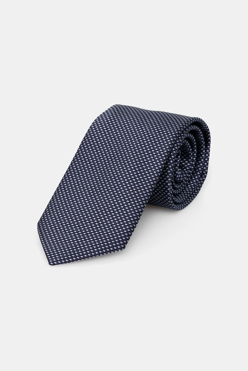 Eton cravata de mătase culoarea bleumarin, A00031553