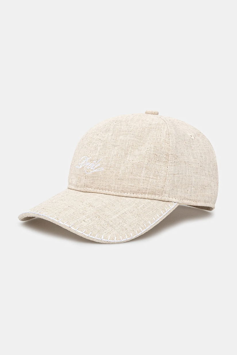 Drôle de Monsieur sapca La Casquette Drule Lin culoarea bej, neted, G-CP168-LI008-LBG