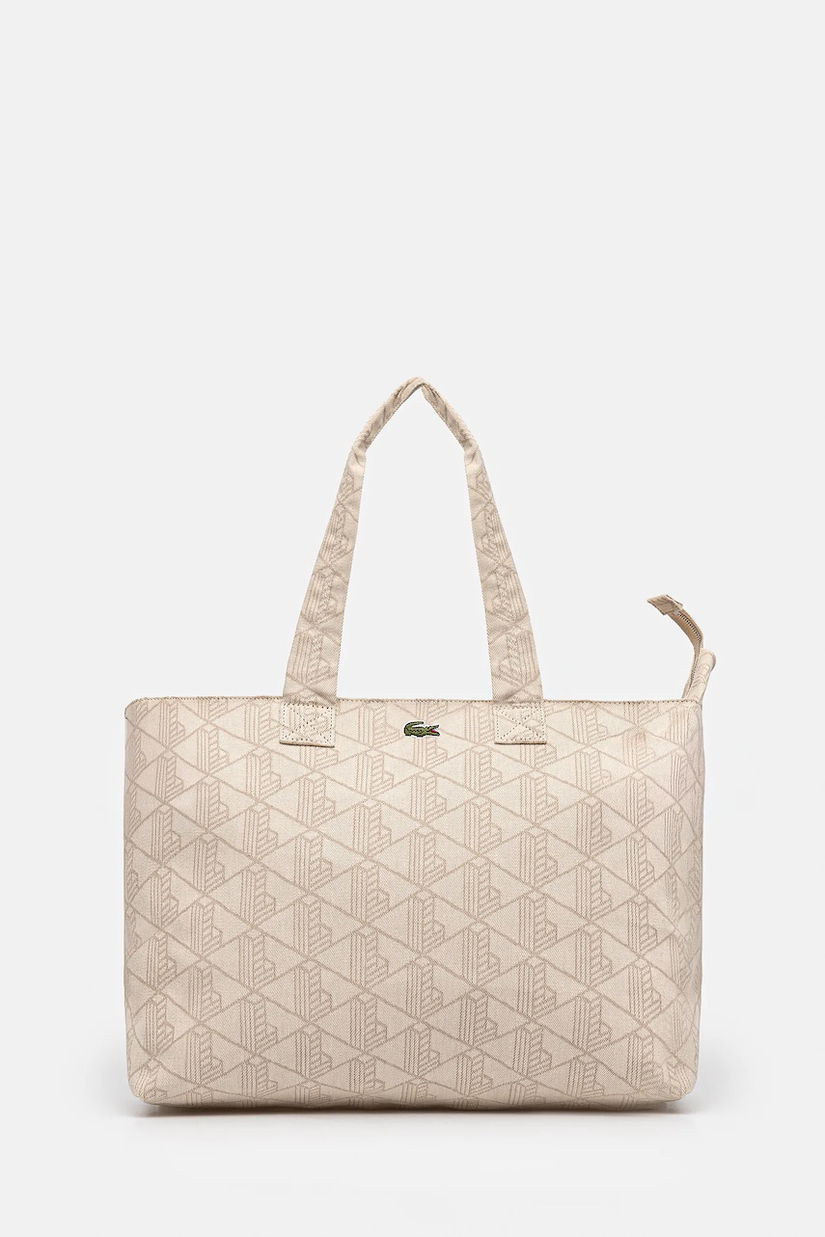 Lacoste geantă de bumbac culoarea bej, NU4994PB