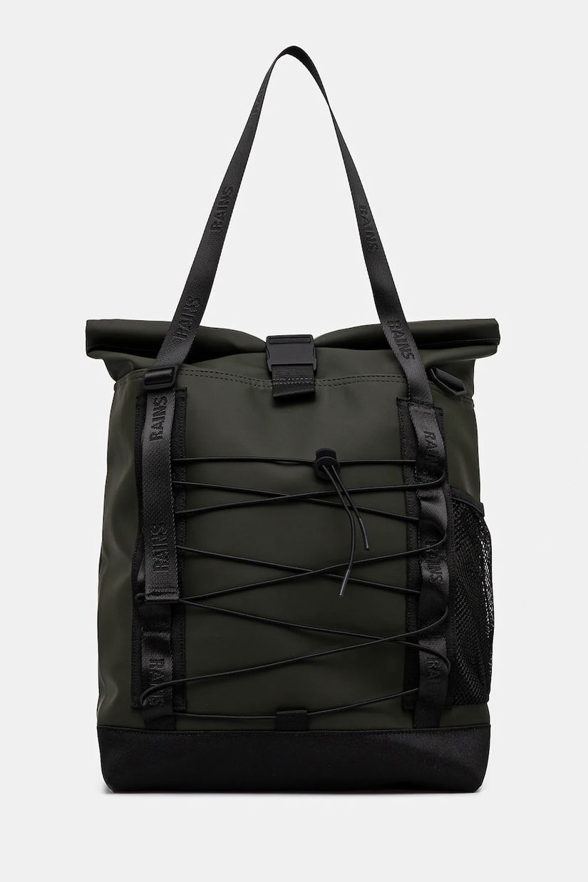 Rains geantă Trail Rolltop Tote Bag W3 culoarea verde, 13390