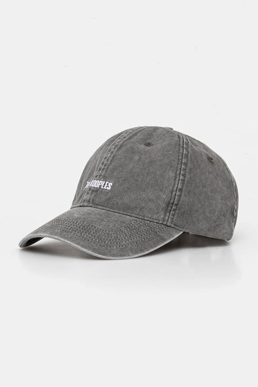 The Kooples șapcă de baseball din bumbac culoarea gri, uni, AMHA30013K