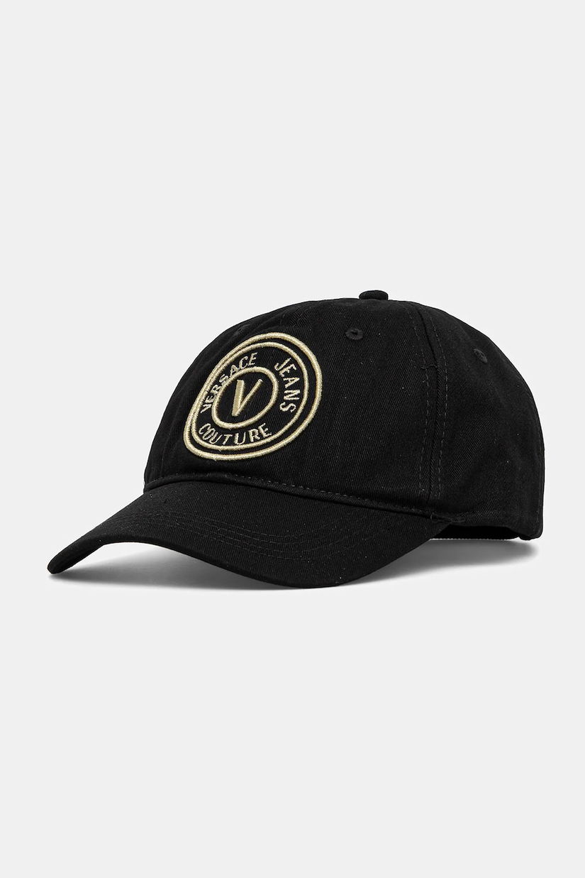 Versace Jeans Couture șapcă de baseball din bumbac femei, culoarea negru, cu imprimeu, 78HAZK26 ZG366