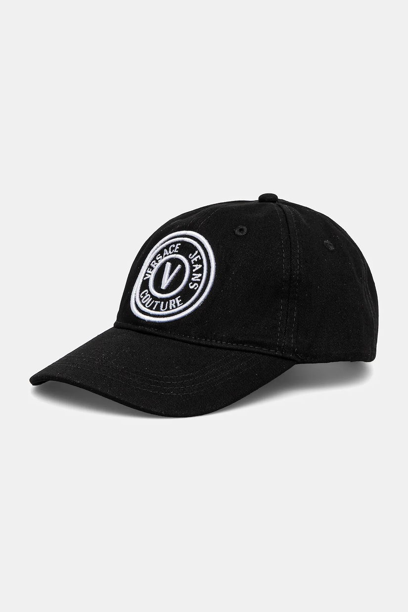 Versace Jeans Couture șapcă de baseball din bumbac bărbați, culoarea negru, cu imprimeu, 78GAZK26 ZG366
