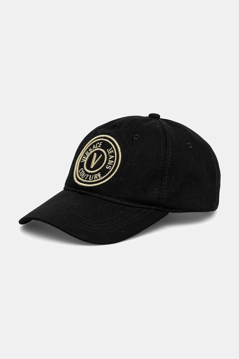 Versace Jeans Couture șapcă de baseball din bumbac bărbați, culoarea negru, cu imprimeu, 78GAZK26 ZG366