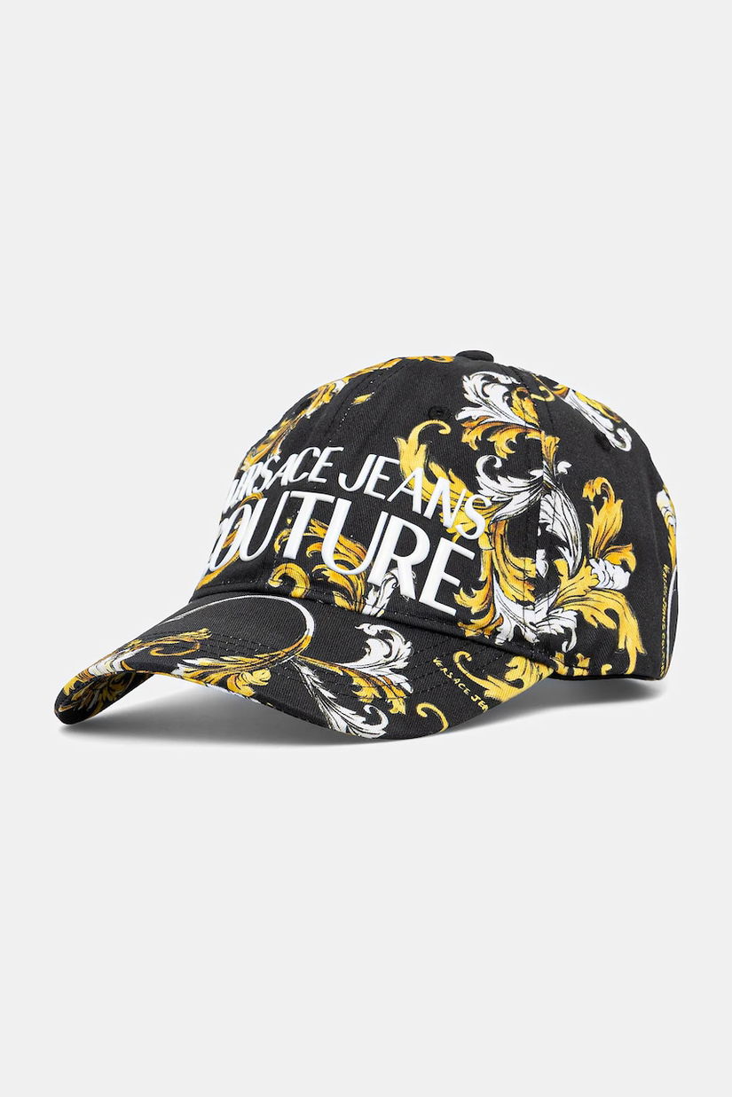 Versace Jeans Couture șapcă de baseball din bumbac femei, culoarea negru, cu imprimeu, 78HAZK10 ZG364
