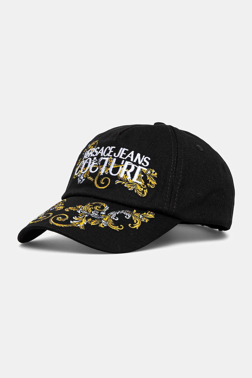 Versace Jeans Couture șapcă de baseball din bumbac femei, culoarea negru, cu imprimeu, 78HAZK17 ZG367