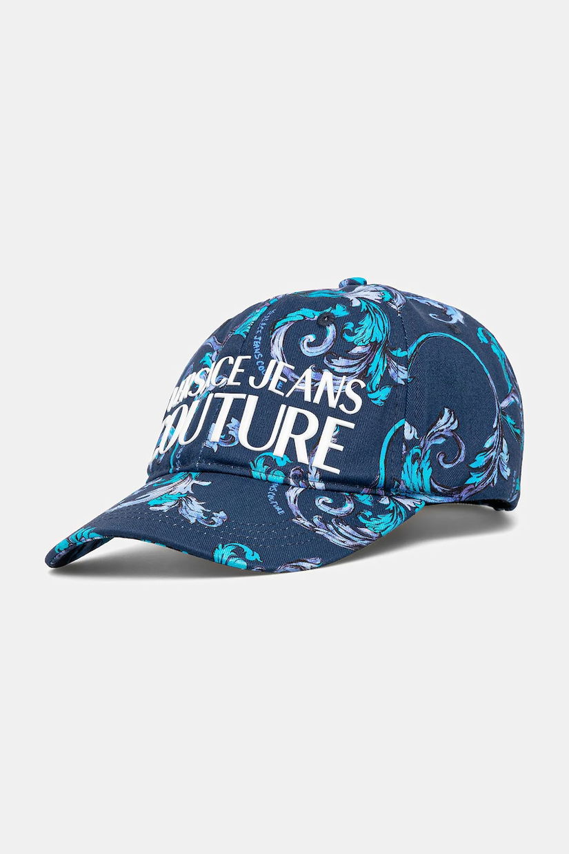Versace Jeans Couture șapcă de baseball din bumbac bărbați, culoarea bleumarin, cu imprimeu, 78GAZK10 ZG364