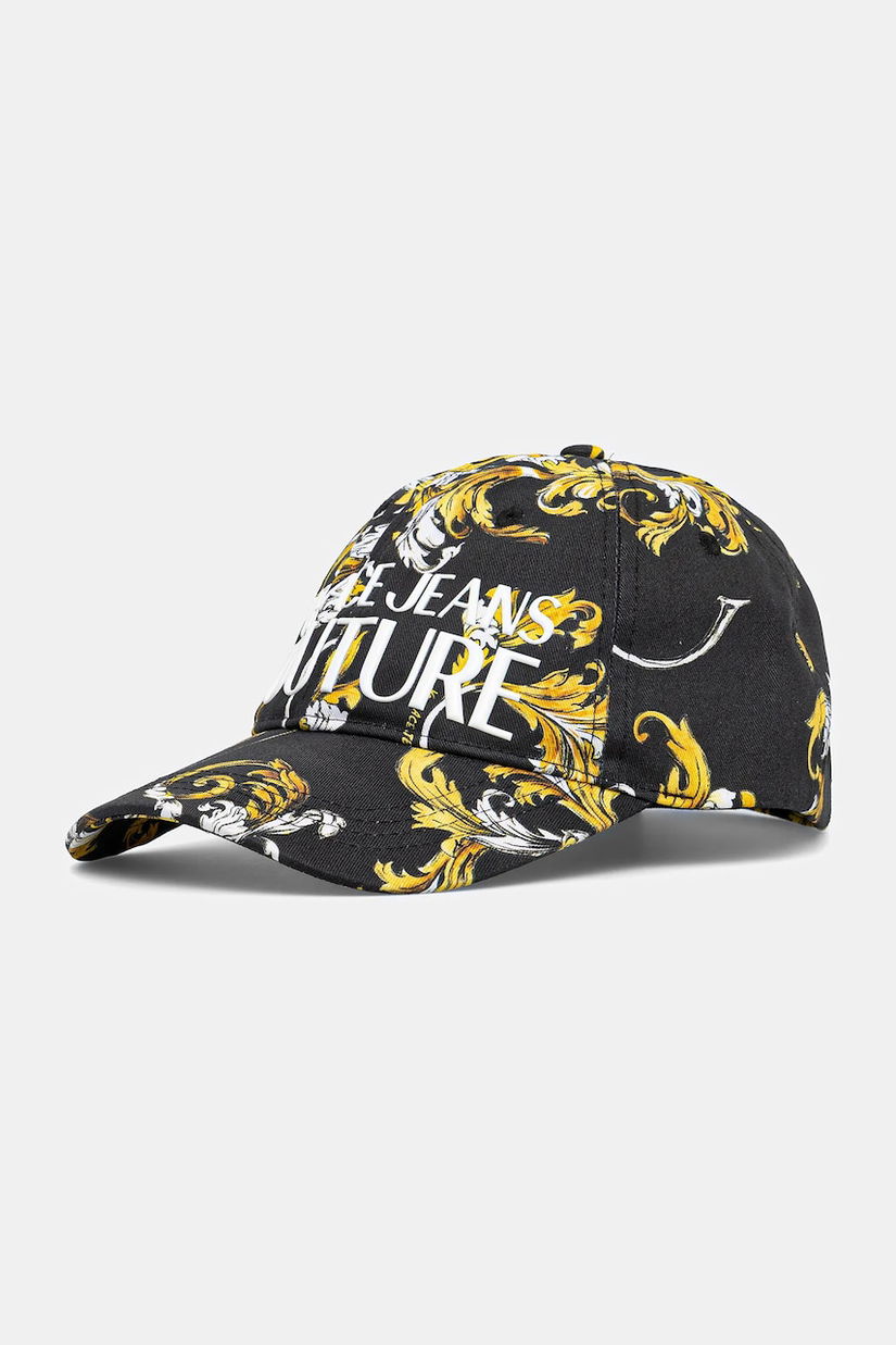 Versace Jeans Couture șapcă de baseball din bumbac bărbați, culoarea negru, cu imprimeu, 78GAZK10 ZG364