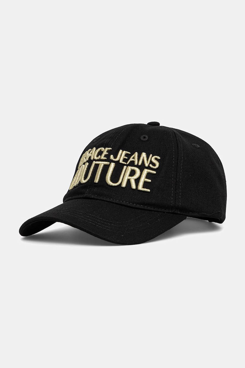 Versace Jeans Couture șapcă de baseball din bumbac femei, culoarea negru, cu imprimeu, 78HAZK32 ZG365