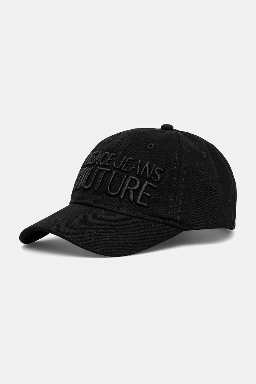 Versace Jeans Couture șapcă de baseball din bumbac femei, culoarea negru, cu imprimeu, 78HAZK32 ZG365