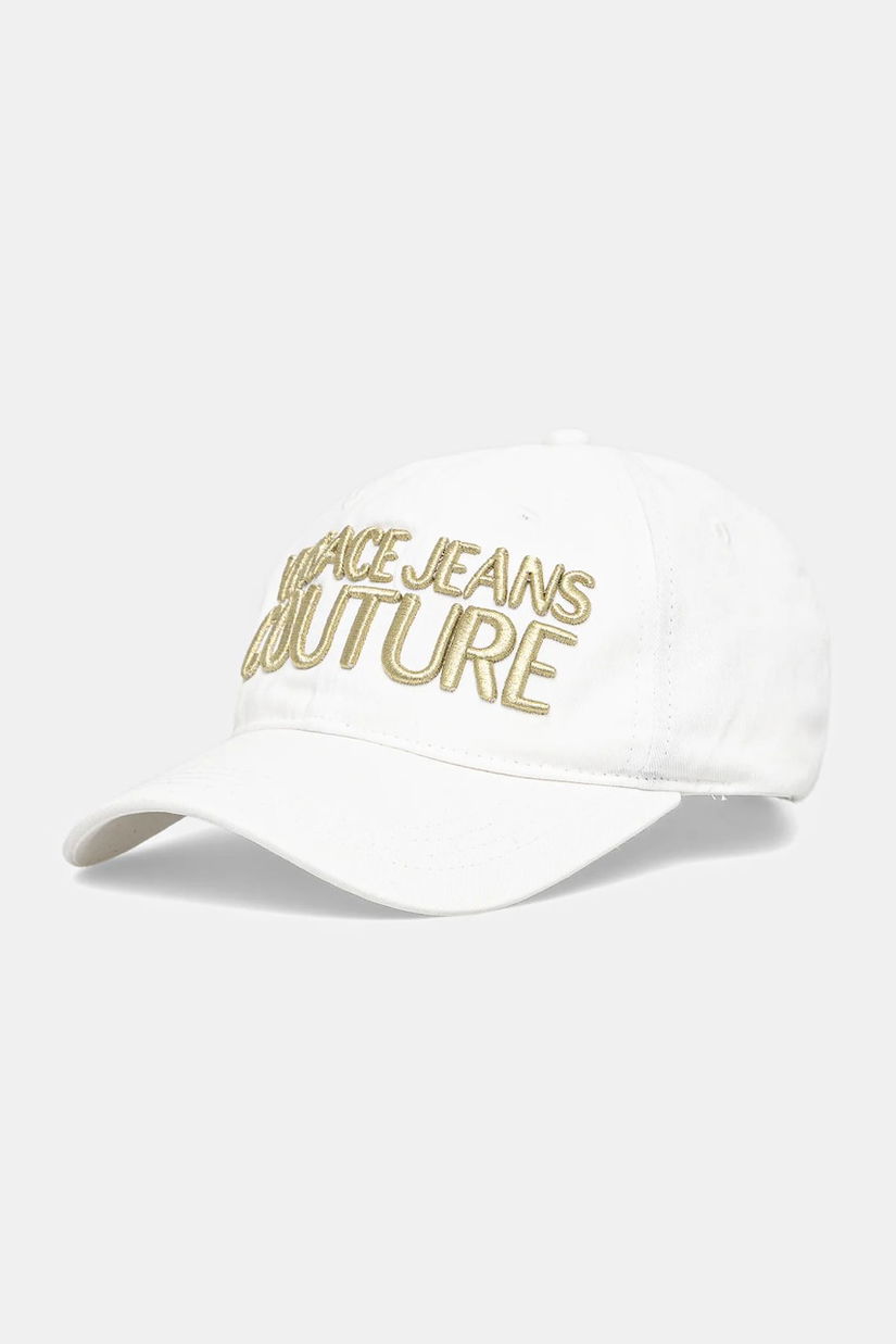 Versace Jeans Couture șapcă de baseball din bumbac bărbați, culoarea alb, cu imprimeu, 78GAZK32 ZG365