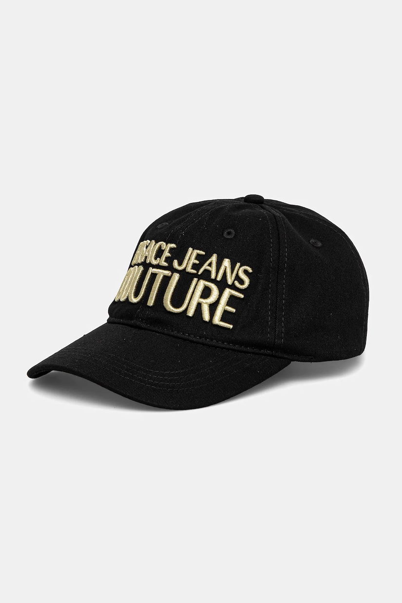 Versace Jeans Couture șapcă de baseball din bumbac bărbați, culoarea negru, cu imprimeu, 78GAZK32 ZG365
