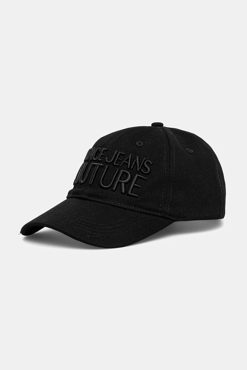 Versace Jeans Couture șapcă de baseball din bumbac bărbați, culoarea negru, cu imprimeu, 78GAZK32 ZG365