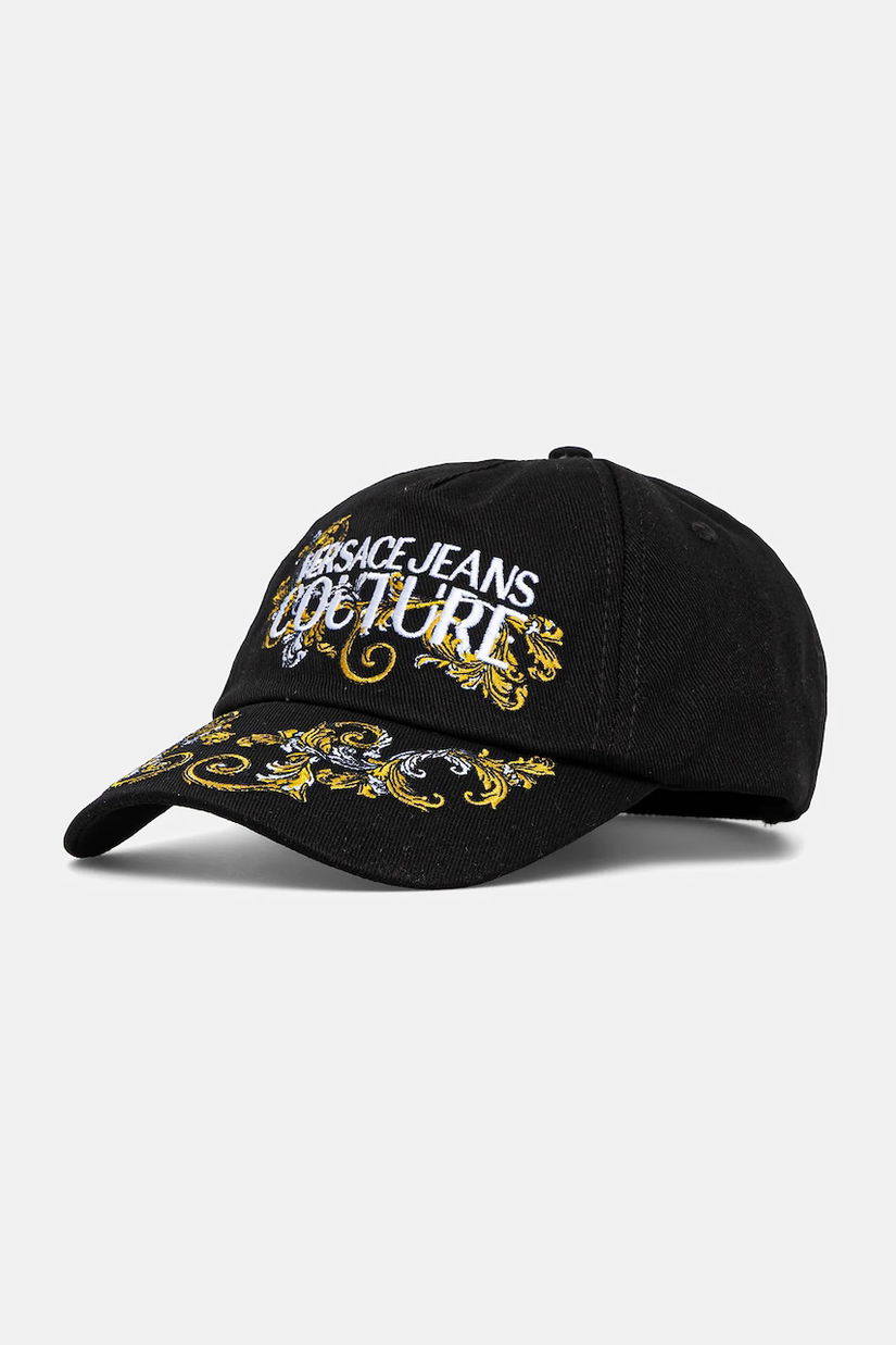 Versace Jeans Couture șapcă de baseball din bumbac bărbați, culoarea negru, cu imprimeu, 78GAZK17 ZG367