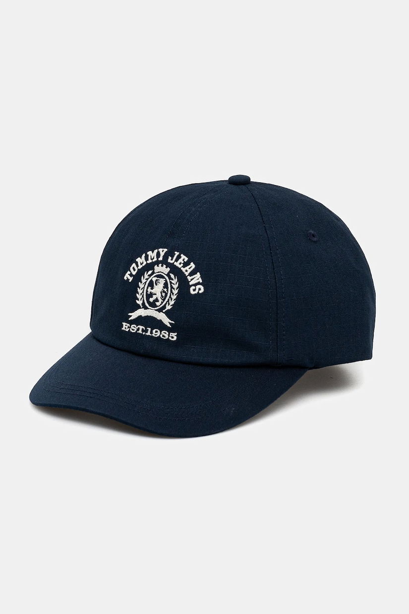Tommy Jeans șapcă de baseball din bumbac bărbați, culoarea bleumarin, cu imprimeu, AM0AM13286