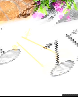 Cercei surub pe tija lunga cu perla de cultura