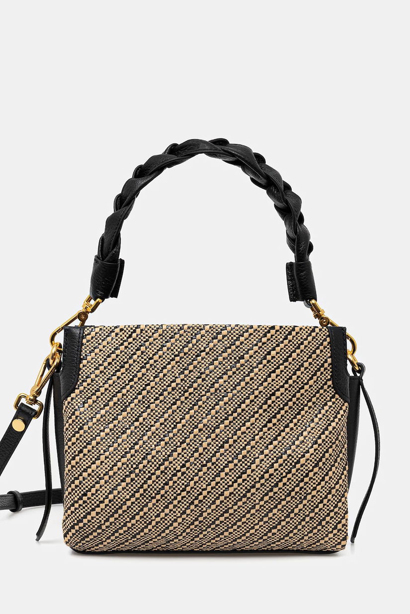 Coccinelle geantă BOHEME BICOLOR STRAW culoarea negru, S6F 58 01 01