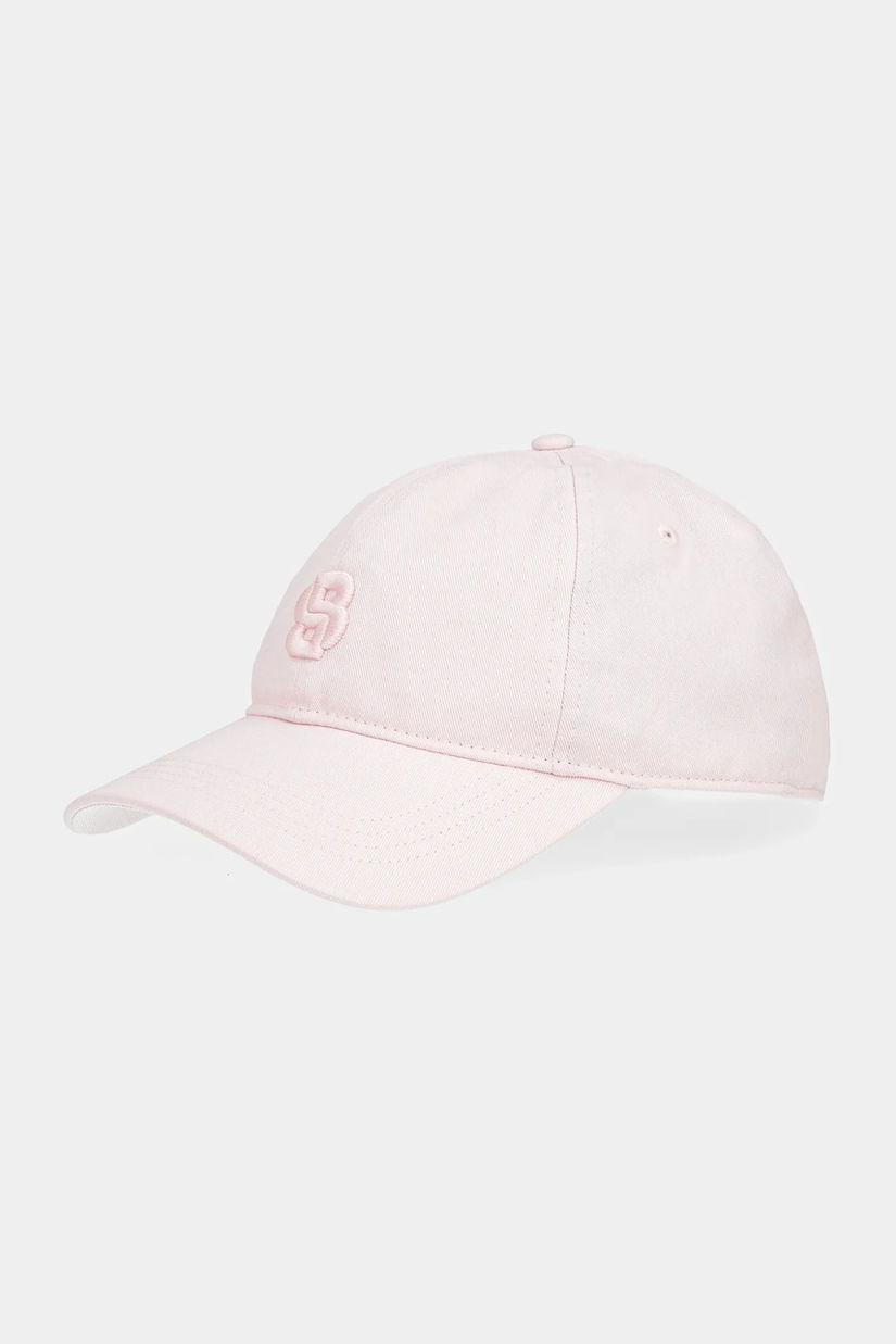 BOSS șapcă de baseball din bumbac culoarea roz, cu imprimeu, 50533348