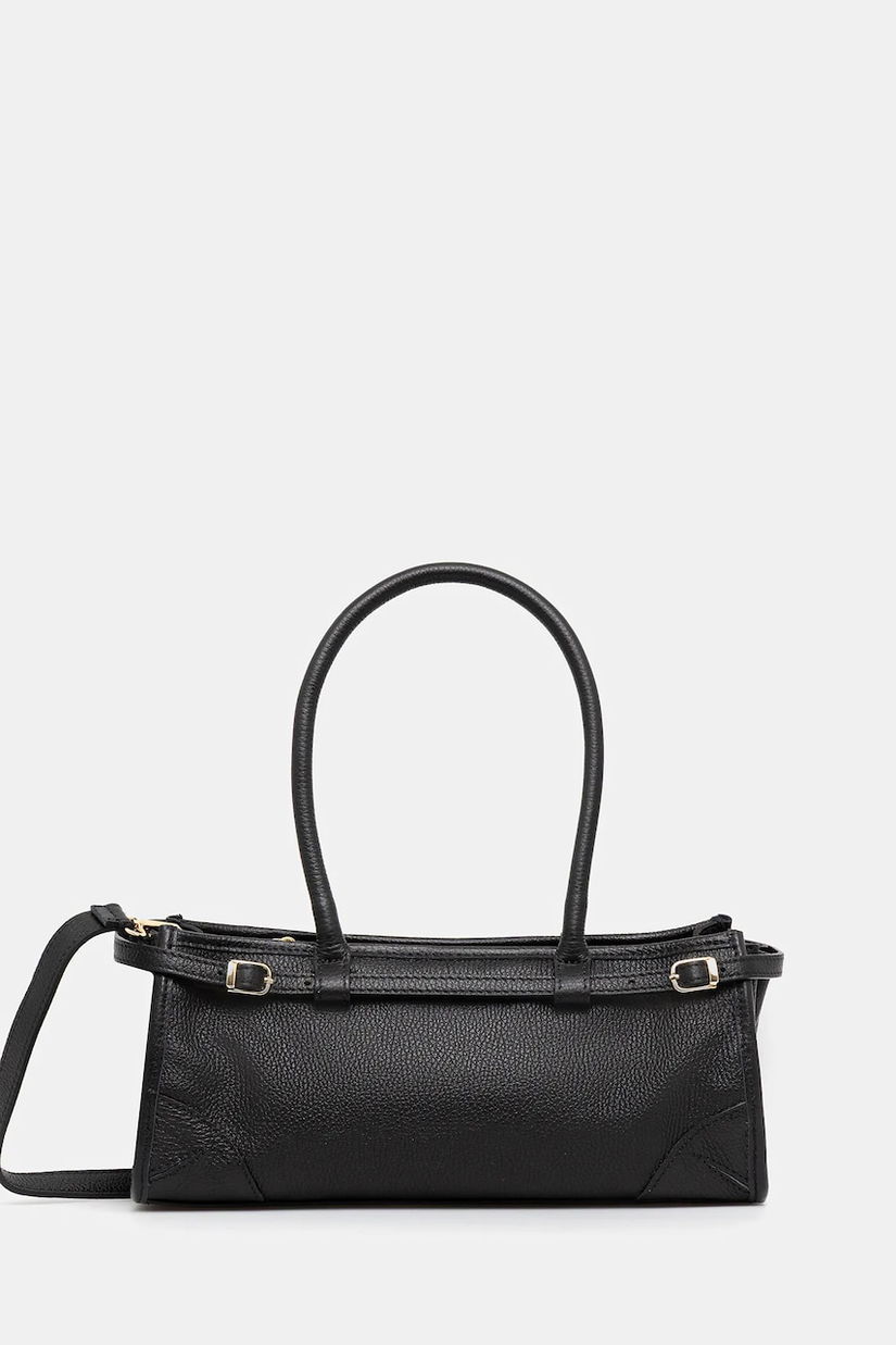 Answear Lab poseta de piele culoarea negru