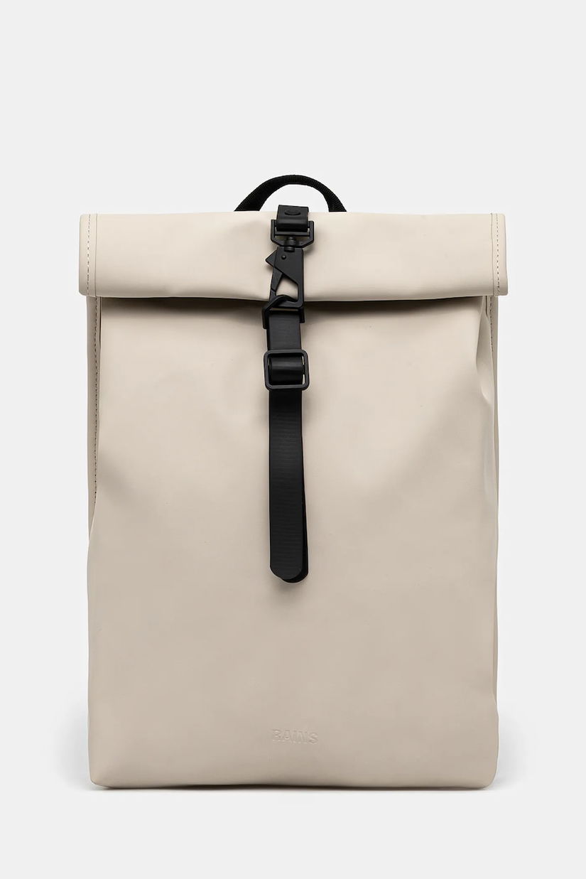 Rains rucsac Rolltop Rucksack Mini W3 culoarea bej, mare, uni, 13330