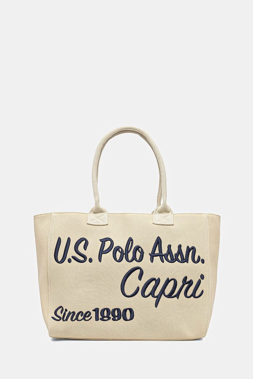 U.S. Polo Assn. geantă de bumbac Pool culoarea bej, BEU2P8697WCO