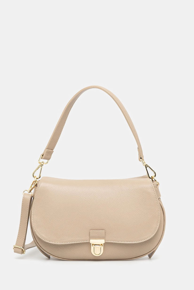 Answear Lab poseta de piele culoarea bej