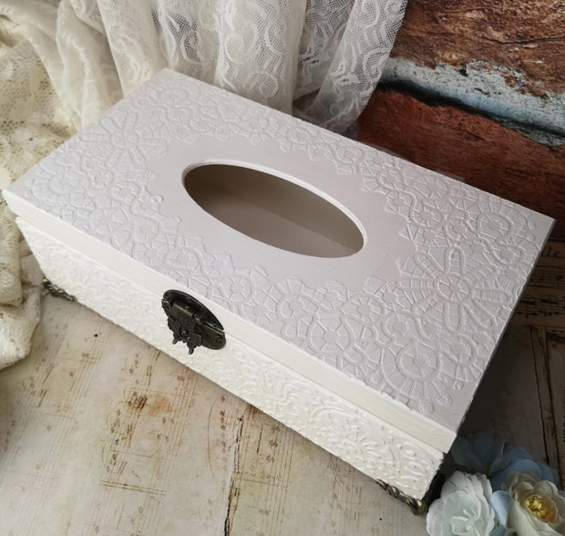 Cutie pentru servetele - eleganta shabby chic