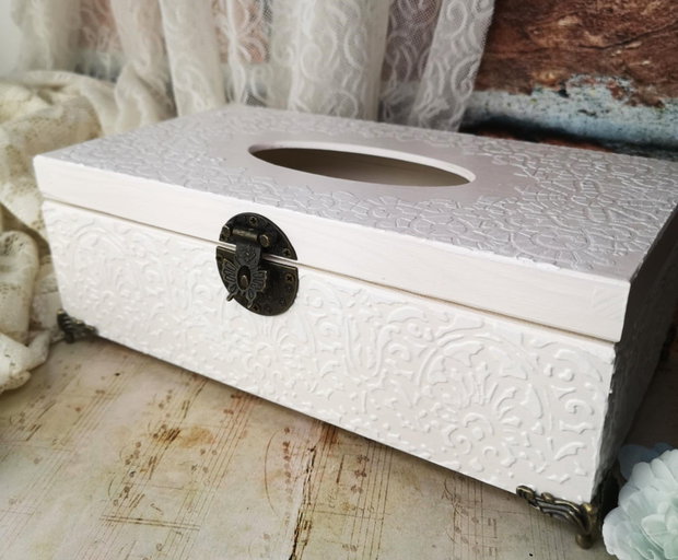 Cutie pentru servetele - eleganta shabby chic