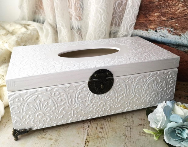 Cutie pentru servetele - eleganta shabby chic