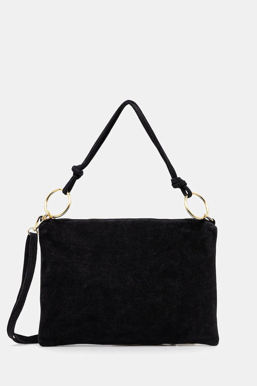 Answear Lab geanta de mana din piele intoarsa culoarea negru