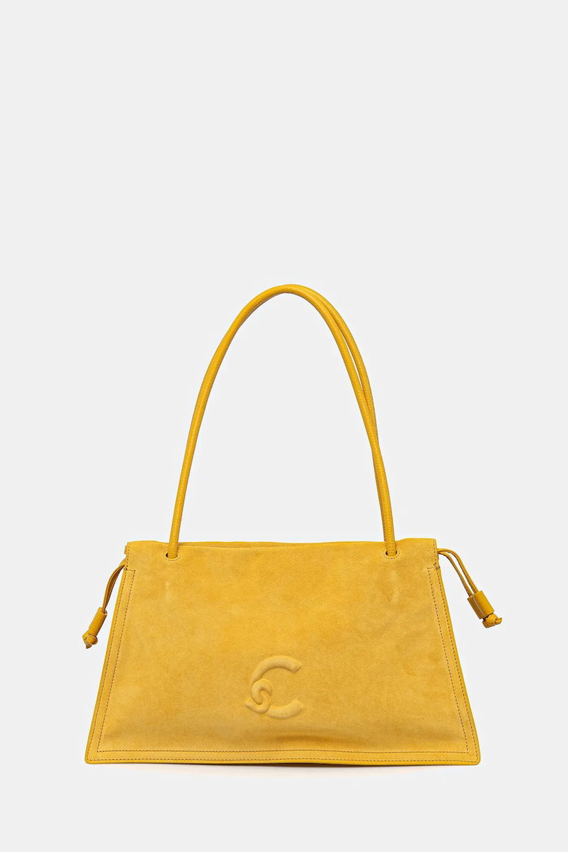 Coccinelle geantă de mână din piele întoarsă COCCINELLEDULSE SUEDE culoarea galben, SS6 13 01 01