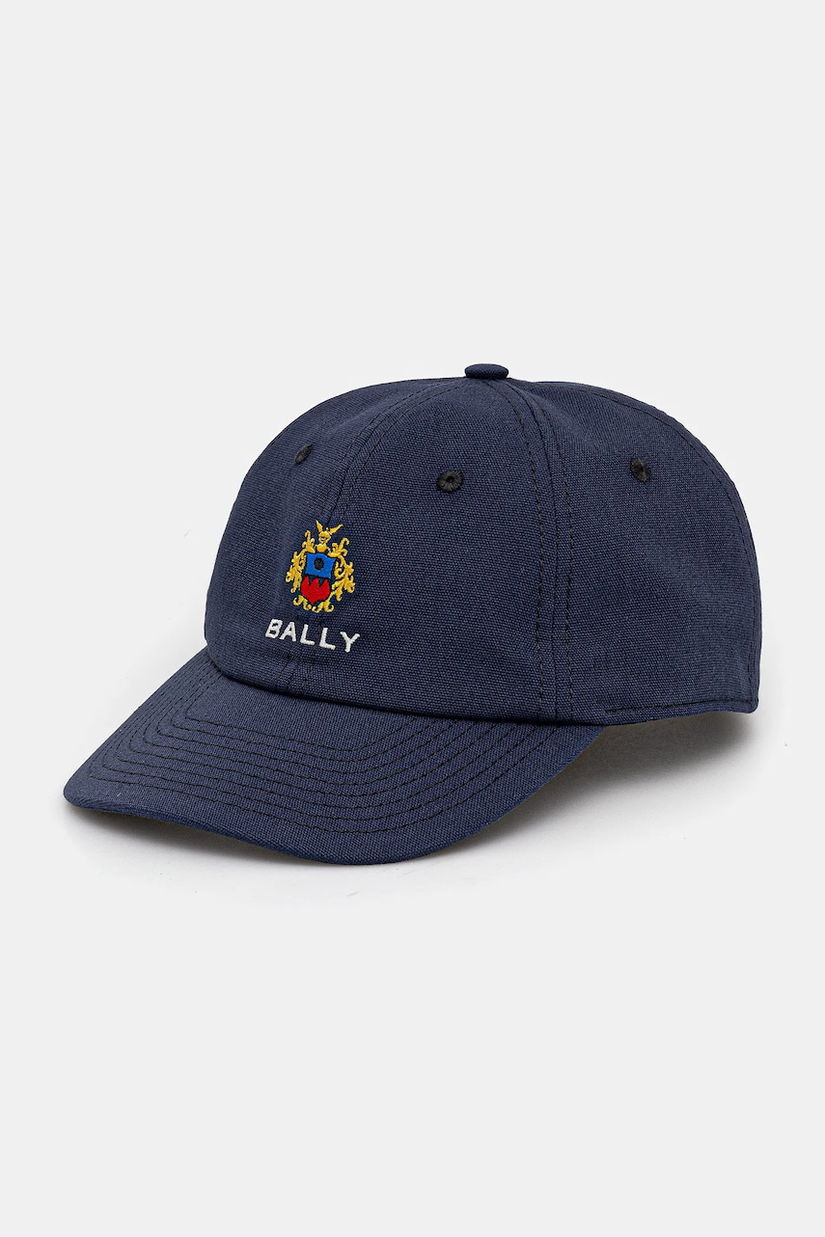 Bally șapcă de baseball din bumbac culoarea albastru marin, cu imprimeu, MHA028