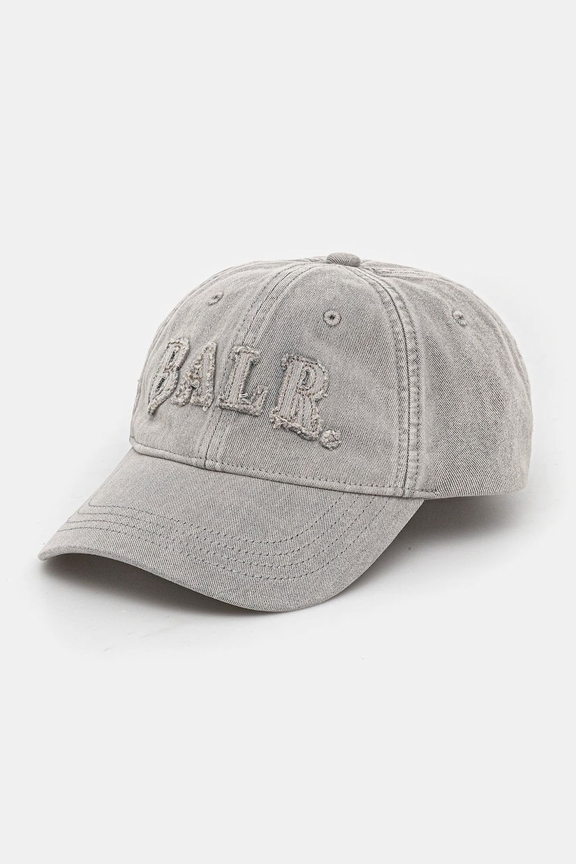 BALR. șapcă de baseball din denim culoarea gri, cu imprimeu, B6110.1082